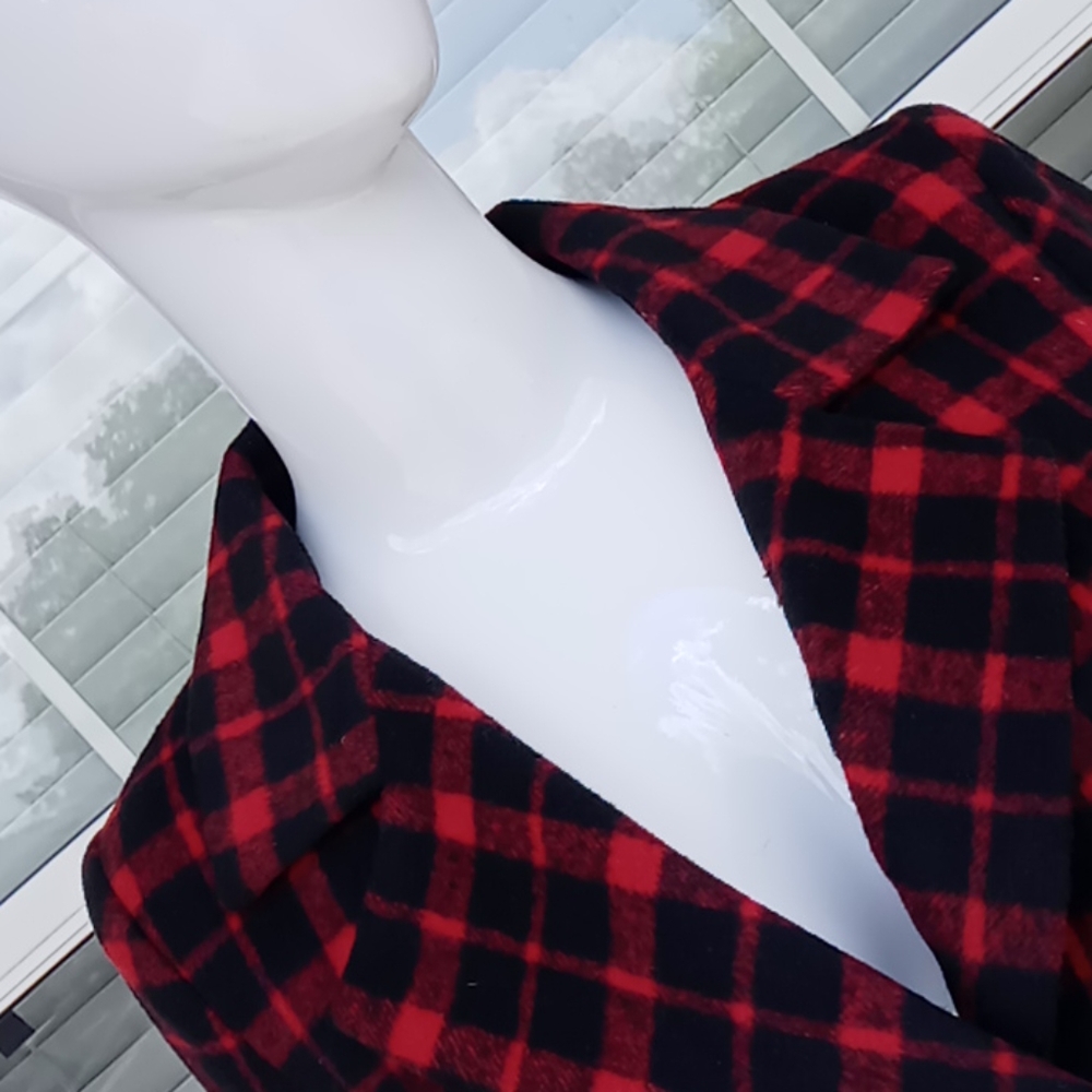 Urmoda Vintage REVERSE Plaid Blazer/Jacket Ladies